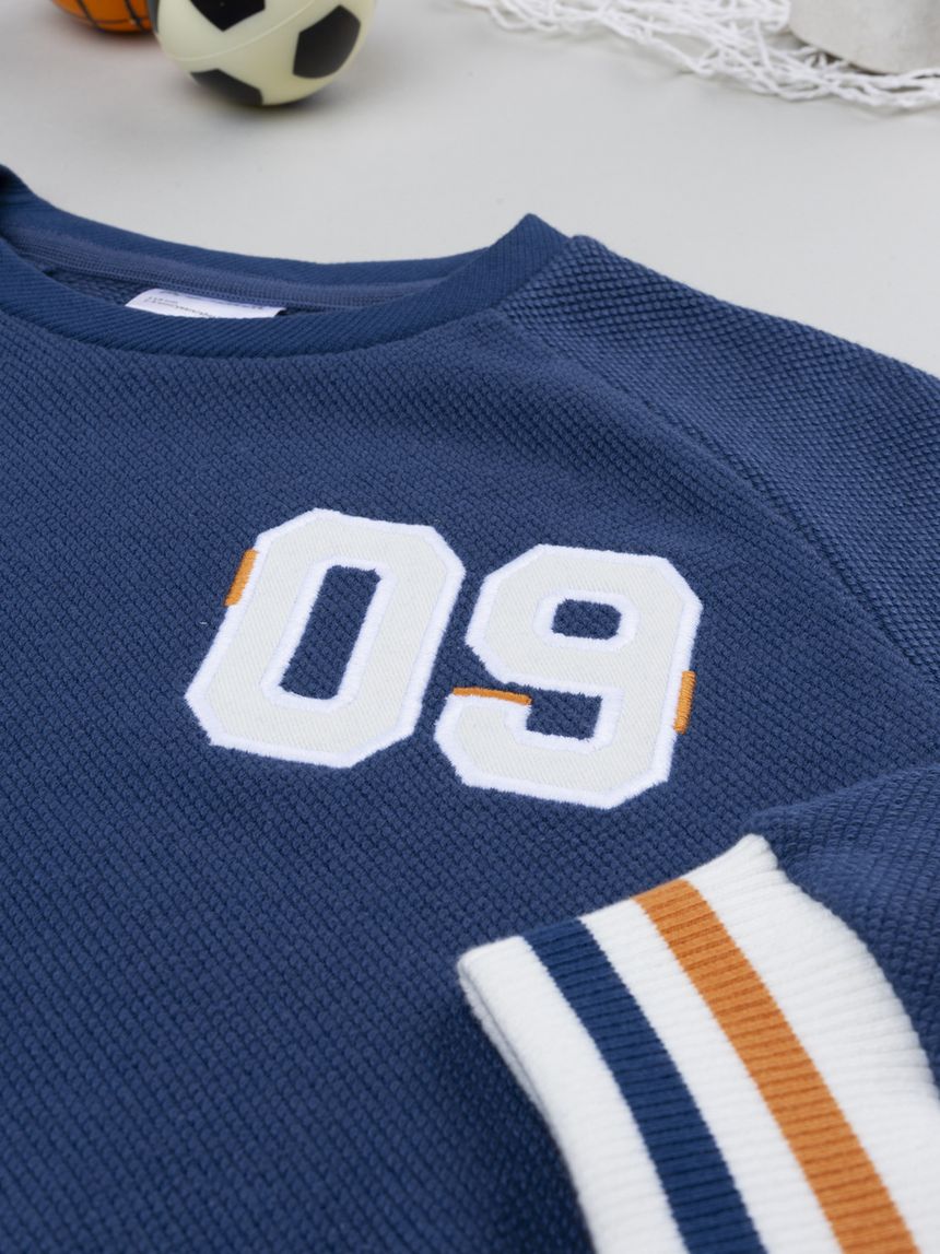 παιδική μπλούζα πικέ μπλε 09 για αγόρι - Prénatal