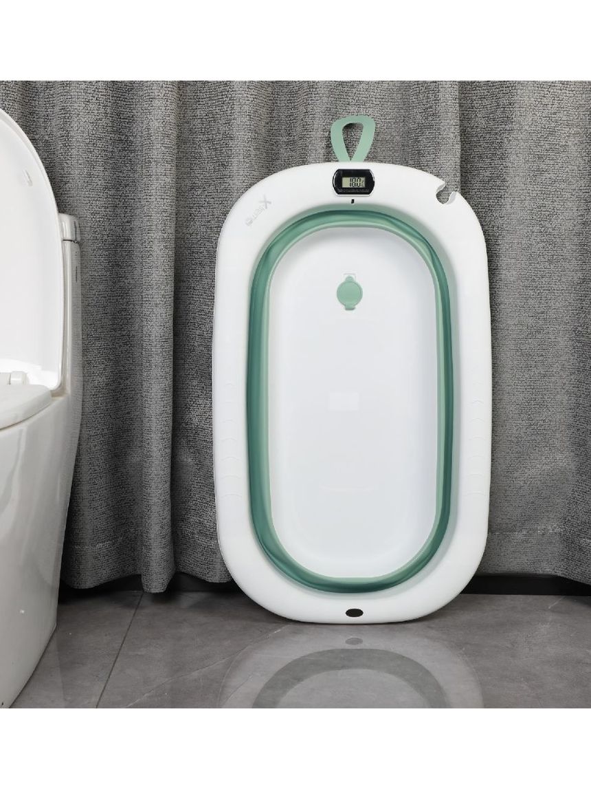 X-treme baby πτυσόμενο μπανάκι μωρού με ενσωματωμένο θερμόμετρο green xt319 - X-TREME BABY