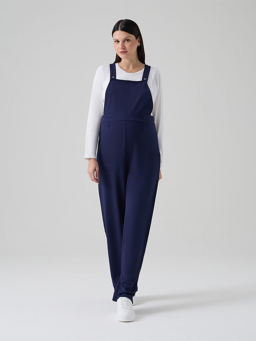 γυναικείο σετ σαλοπέτα και μπλούζα εγκυμοσύνης/θηλασμού μπλε - Prénatal