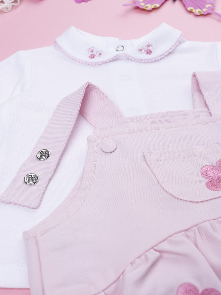 βρεφικό σετ μπλούζα και σαλοπέτα με λουλούδια για κορίτσι - Prénatal