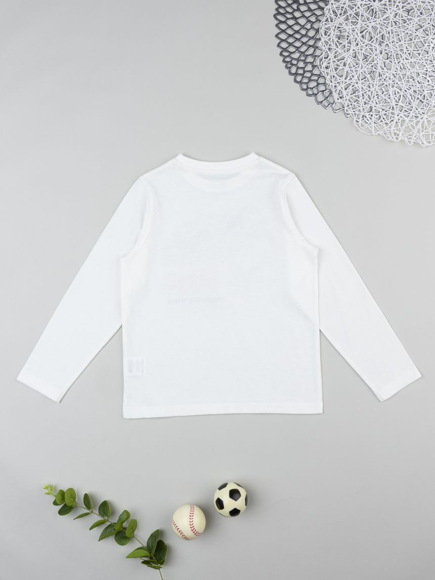 παιδική μπλούζα λευκή dinos για αγόρι - Prénatal