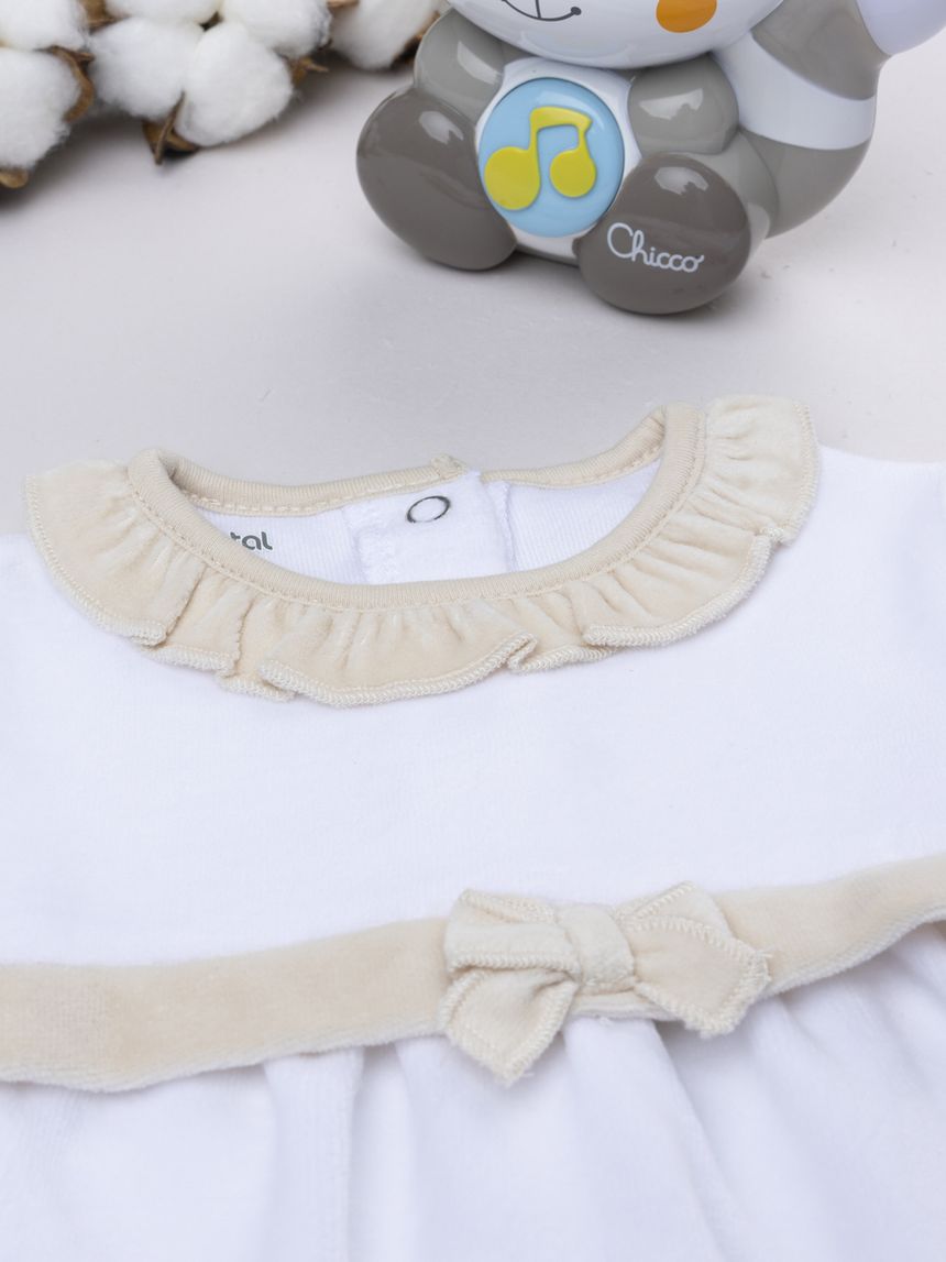 βρεφικό σετ σενίλ μπλούζα και παντελόνι με πασχαλίτσα για κορίτσι - Prénatal