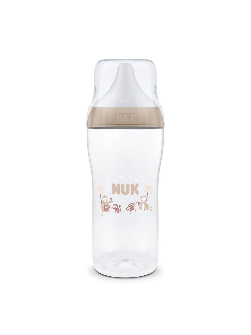 Nuk πλαστικό μπιμπερό με θηλή σιλικόνης perfect match temperature control 6m+ 360ml monkey - Nuk