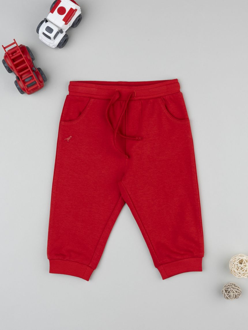 βρεφικό παντελόνι φόρμας κόκκινο για αγόρι - Prénatal