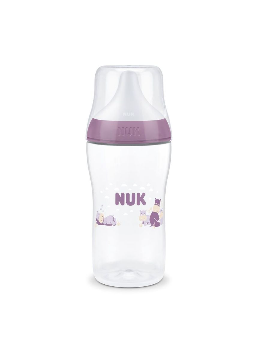 Nuk πλαστικό μπιμπερό με θηλή σιλικόνης perfect match temperature control 3m+ 260ml hippo - Nuk
