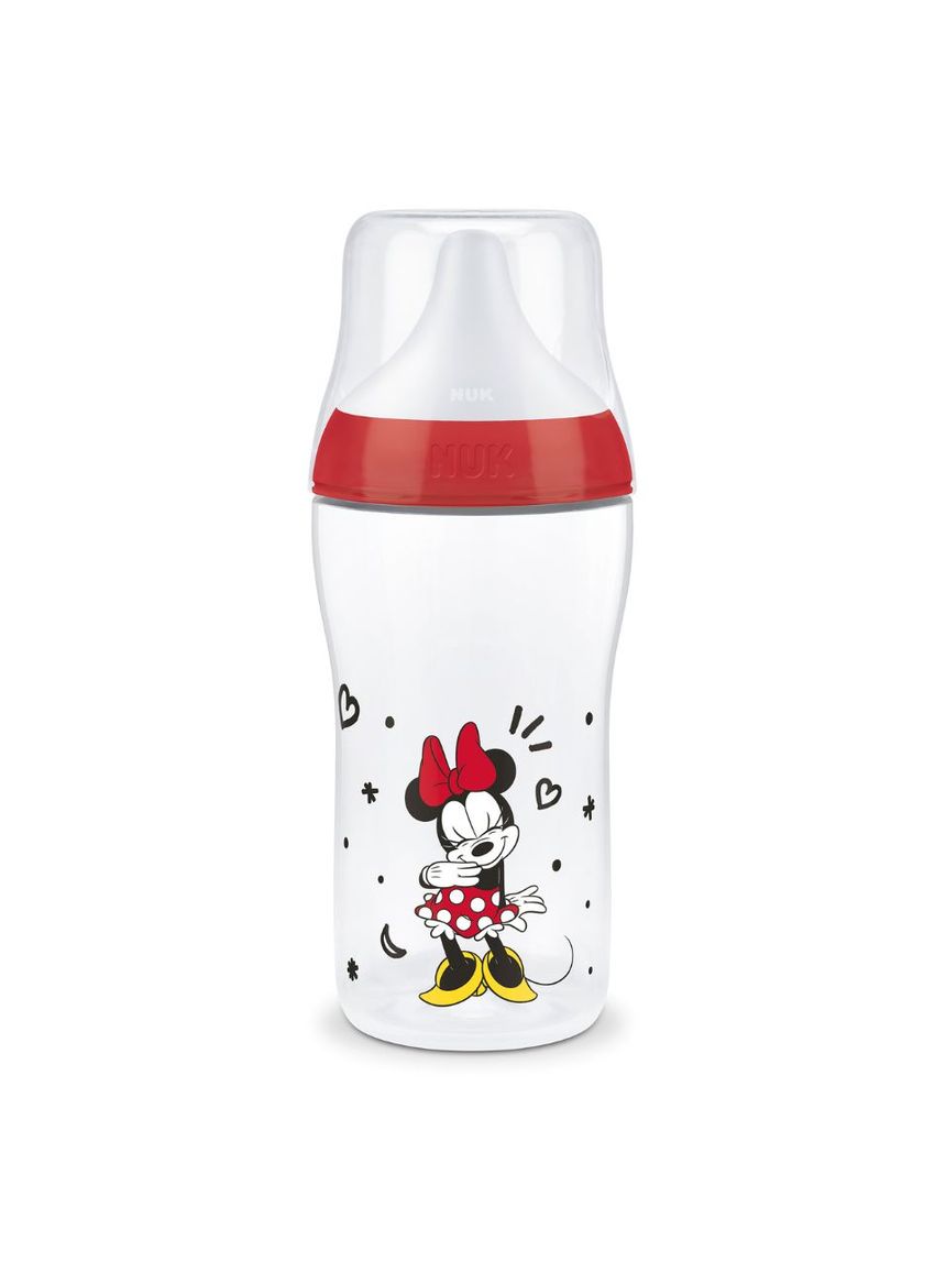Nuk πλαστικό μπιμπερό με θηλή σιλικόνης perfect match temperature control 3m+ 260ml minnie - Nuk