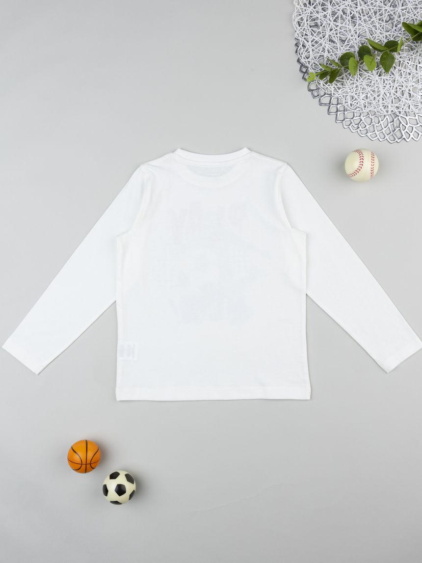παιδική μπλούζα λευκή play now για αγόρι - Prénatal