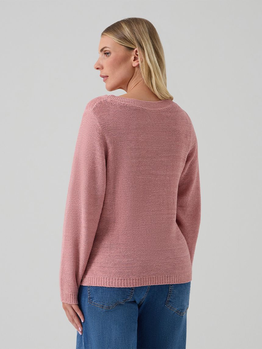 γυναικεία πλεκτή μπλούζα εγκυμοσύνης/θηλασμού ροζ - Prénatal