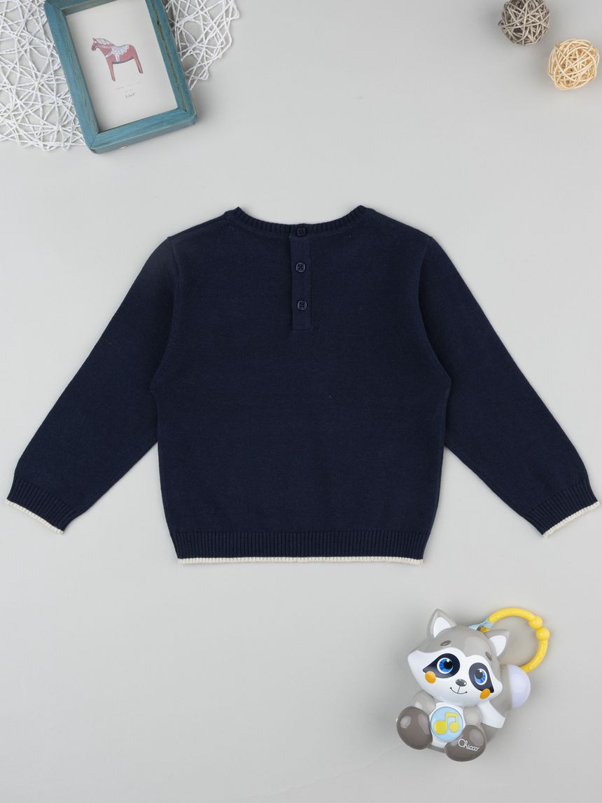 βρεφικό πουλόβερ μπλε teddy για αγόρι - Prénatal