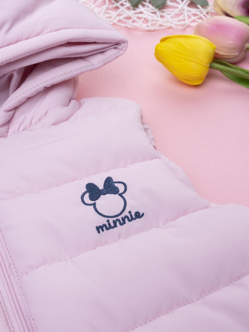 βρεφικό μπουφάν αμάνικο puffer ροζ minnie για κορίτσι - Prénatal
