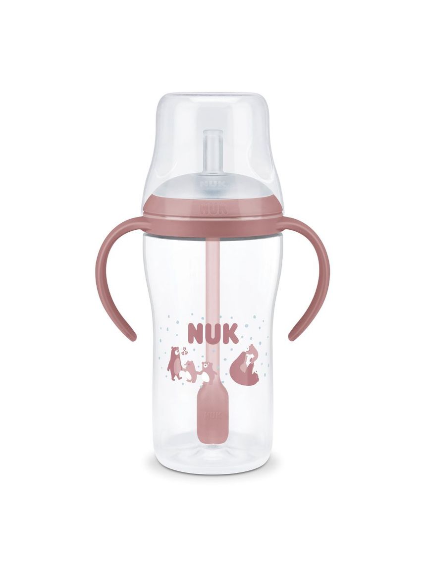 Nuk εκπαιδευτικό ποτηράκι με καλαμάκι perfect match 8m+ 260ml bear - Nuk