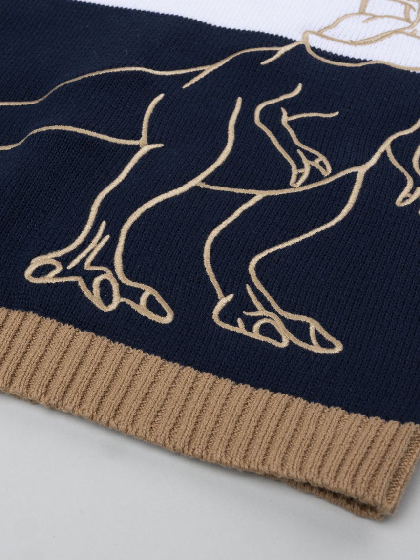 παιδικό πουλόβερ λευκό/μπλε dino για αγόρι - Prénatal