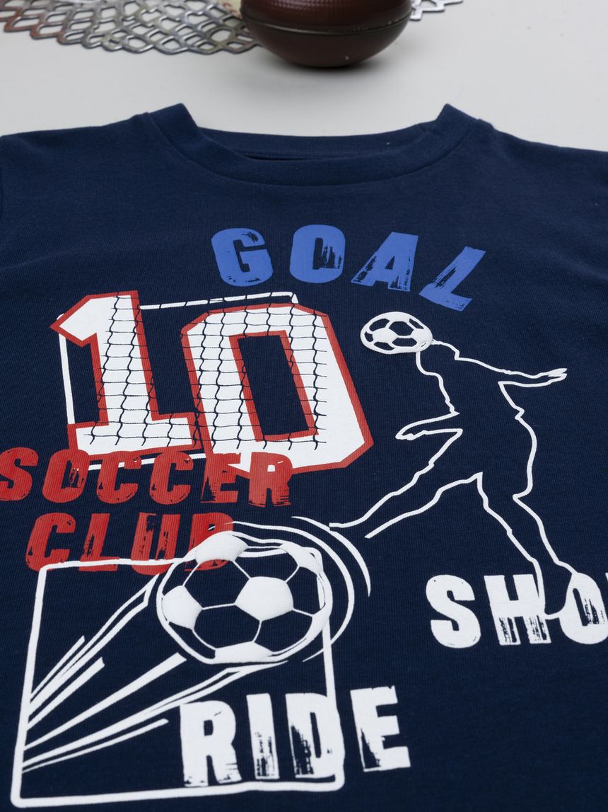 παιδική μπλούζα μπλε soccer club για αγόρι - Prénatal