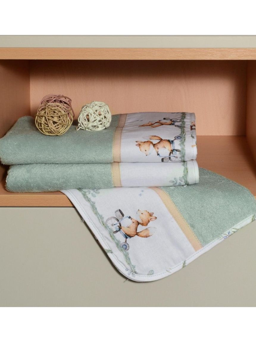 Baby οliver σετ πετσέτες 2 τεμ 100% βαμβάκι σχέδιο 423 46-6760/423 - BABY OLIVER