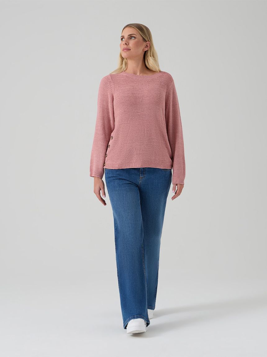 γυναικεία πλεκτή μπλούζα εγκυμοσύνης/θηλασμού ροζ - Prénatal