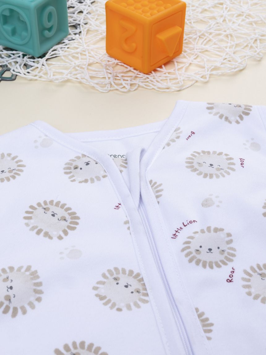 βρεφικός υπνόσακος λευκός με λιονταράκια 1,5 tog - Prénatal