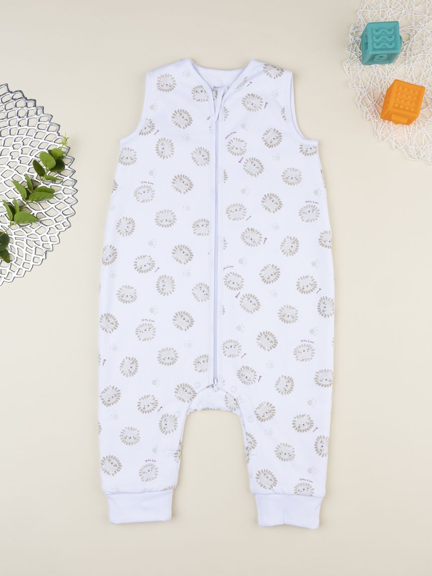 βρεφικός υπνόσακος λευκός με λιονταράκια 1,5 tog - Prénatal
