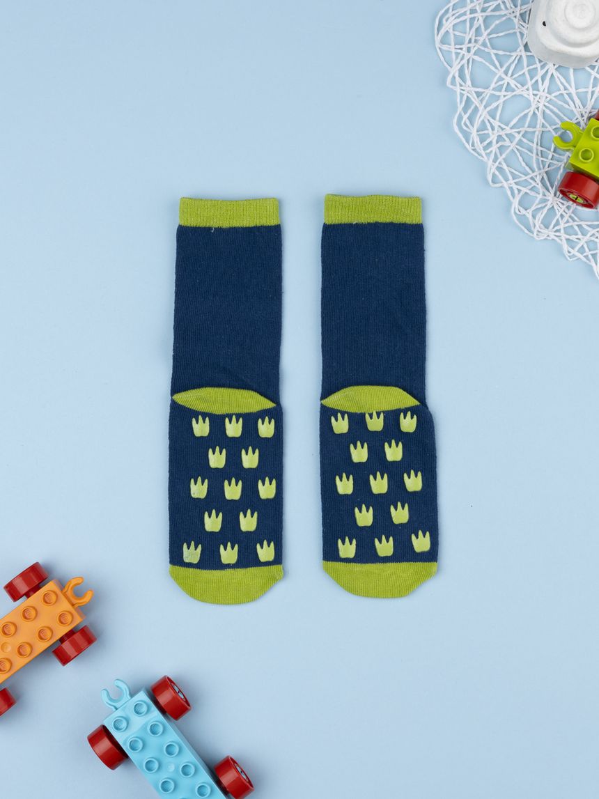 παιδικές αντιολισθητικές κάλτσες με δεινόσαυρους για αγόρι - Prénatal