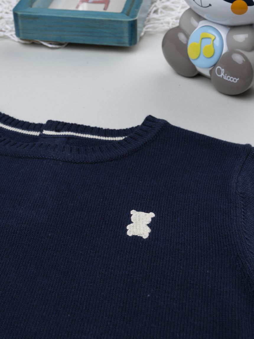 βρεφικό πουλόβερ μπλε teddy για αγόρι - Prénatal