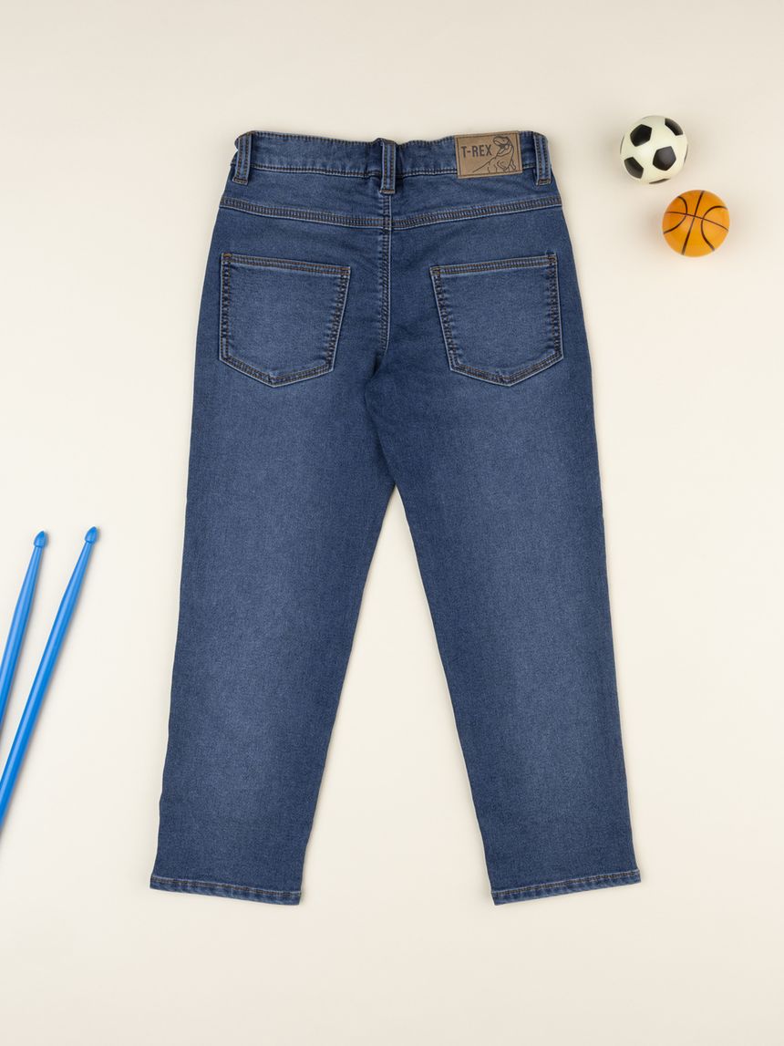 παιδικό τζιν παντελόνι μπλε dino για αγόρι - Prénatal