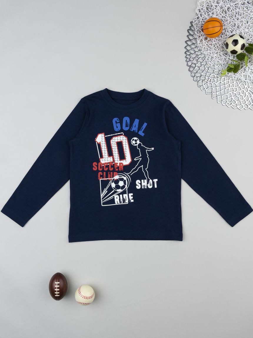 παιδική μπλούζα μπλε soccer club για αγόρι - Prénatal