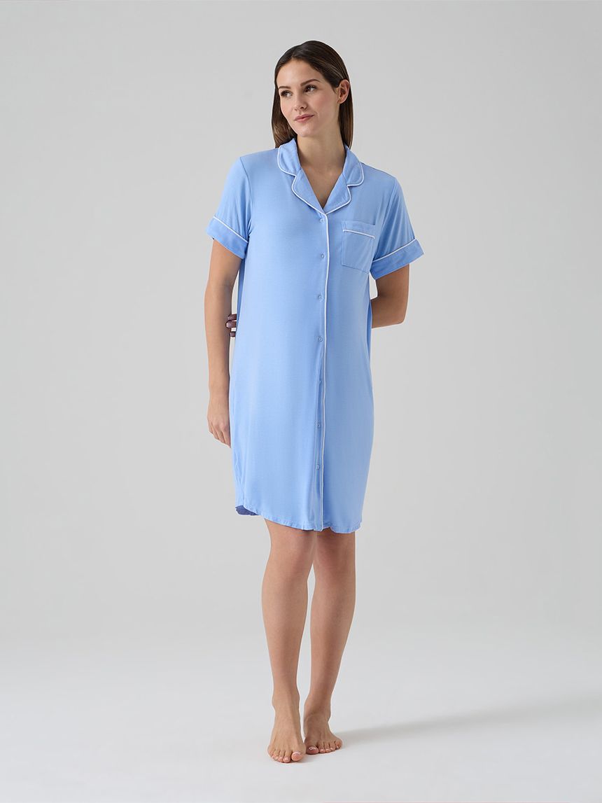 γυναικείο νυχτικό εγκυμοσύνης/θηλασμού γαλάζιο - Prénatal