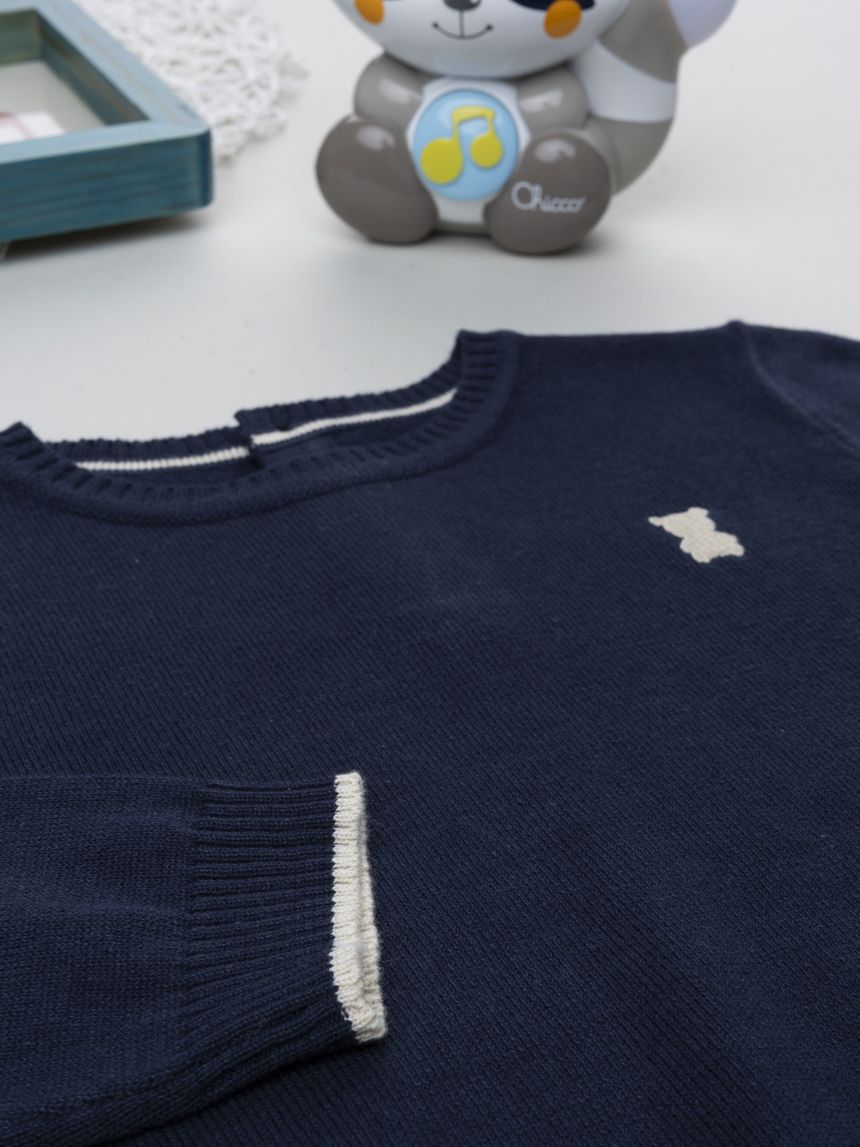 βρεφικό πουλόβερ μπλε teddy για αγόρι - Prénatal