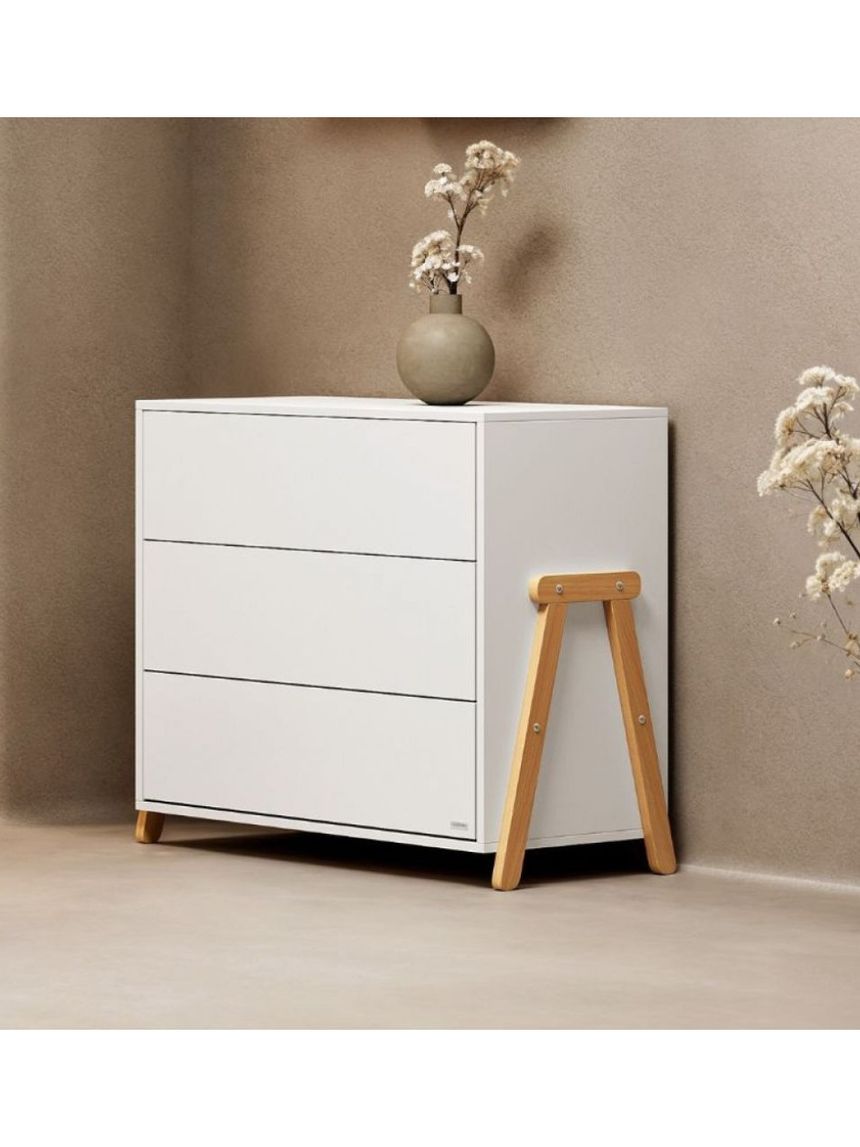 Casababy palmer white βρεφική συρταριέρα με 3 συρτάρια 590390 - CASABABY
