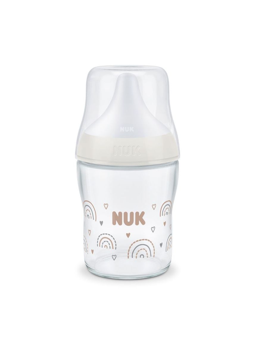 Nuk γυάλινο μπιμπερό με θηλή σιλικόνης perfect match temperature control 0m+ 120ml rainbow - Nuk