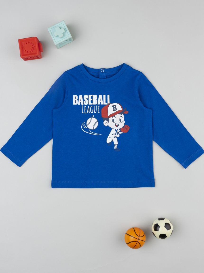 βρεφική μπλούζα μπλε baseball για αγόρι - Prénatal