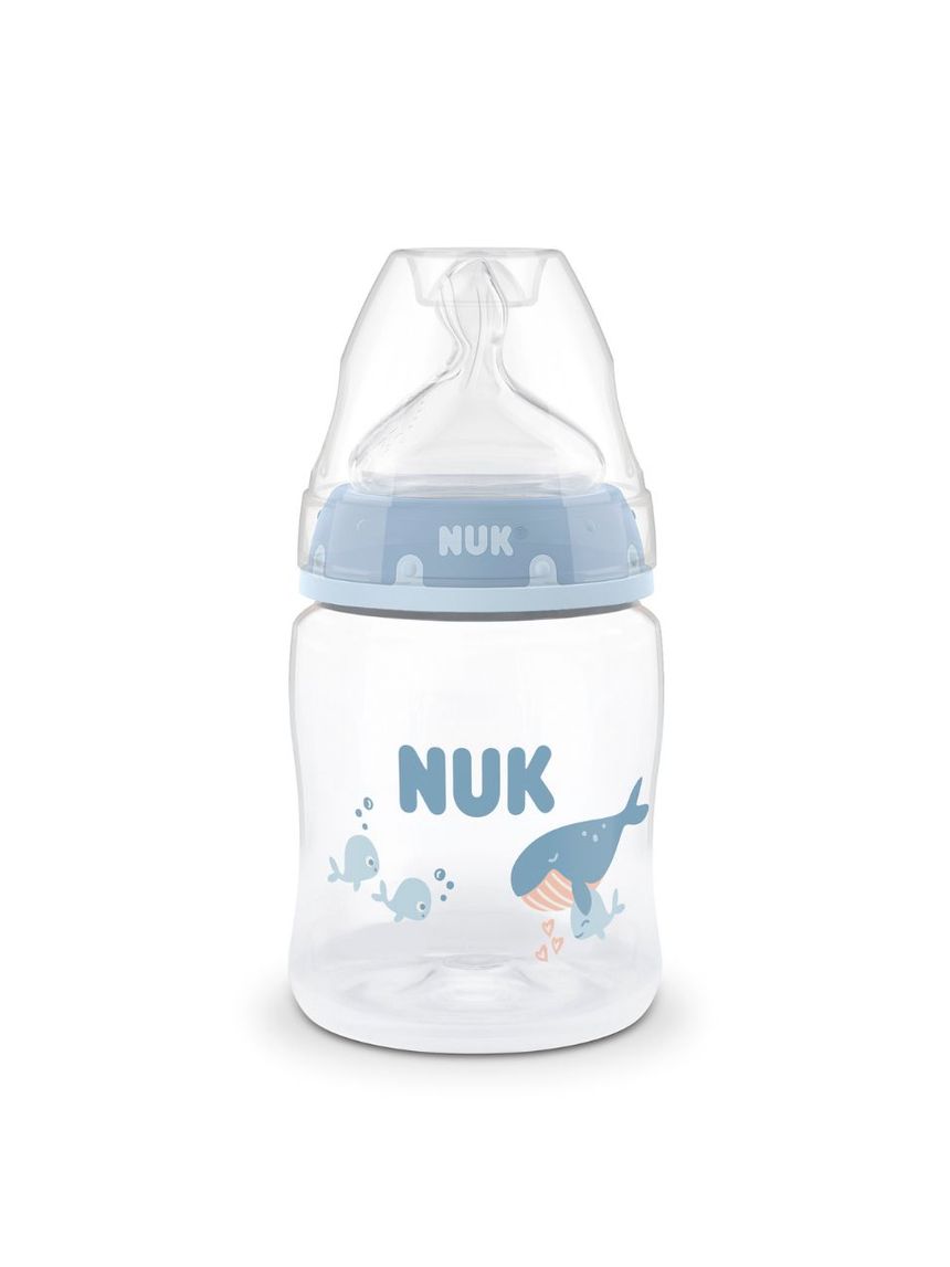 Nuk πλαστικό μπιμπερό με θηλή σιλικόνης first choice temperature control 0m+ 150ml whale - Nuk