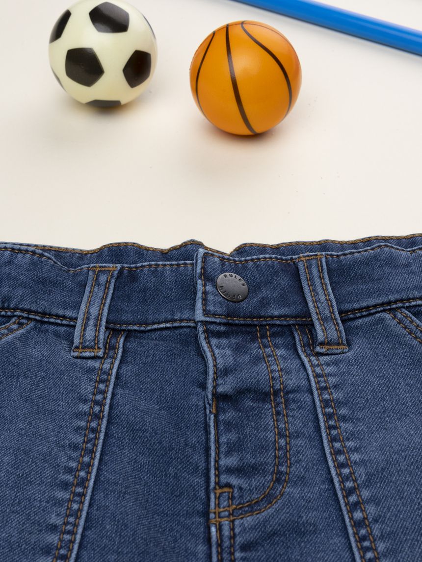 παιδικό τζιν παντελόνι μπλε dino για αγόρι - Prénatal