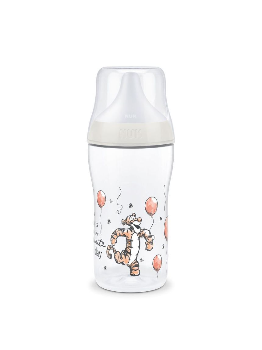 Nuk πλαστικό μπιμπερό με θηλή σιλικόνης perfect match temperature control 3m+ 260ml tiger - Nuk