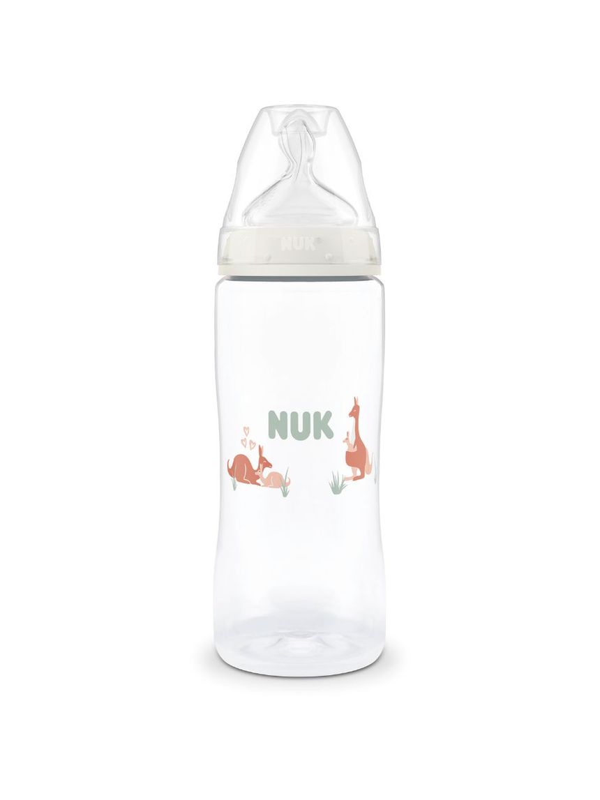 Nuk πλαστικό μπιμπερό με θηλή σιλικόνης first choice temperature control 6-18m 360ml kangaroo - Nuk