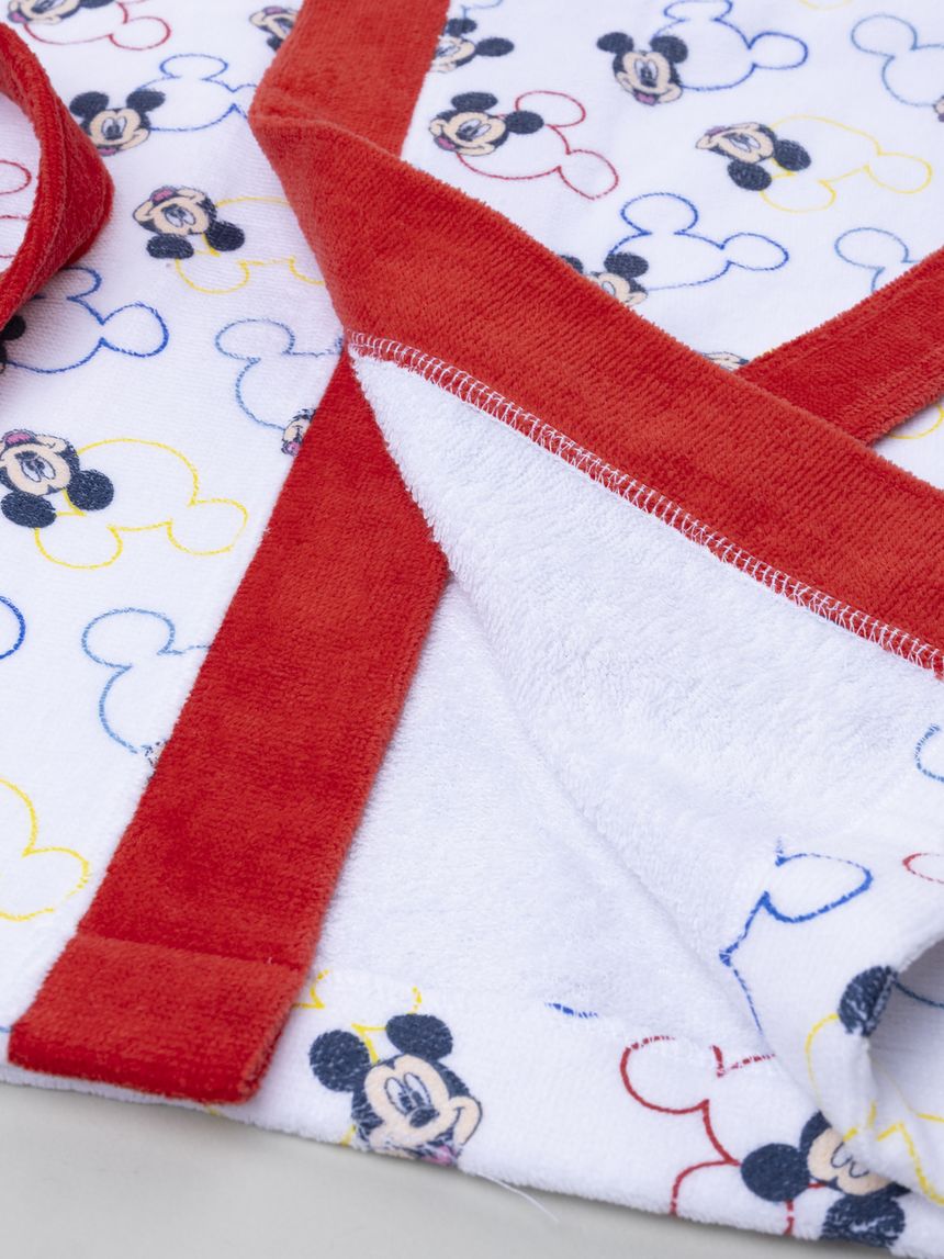 παιδικό μπουρνούζι σενίλ λευκό mickey για αγόρι - Prénatal