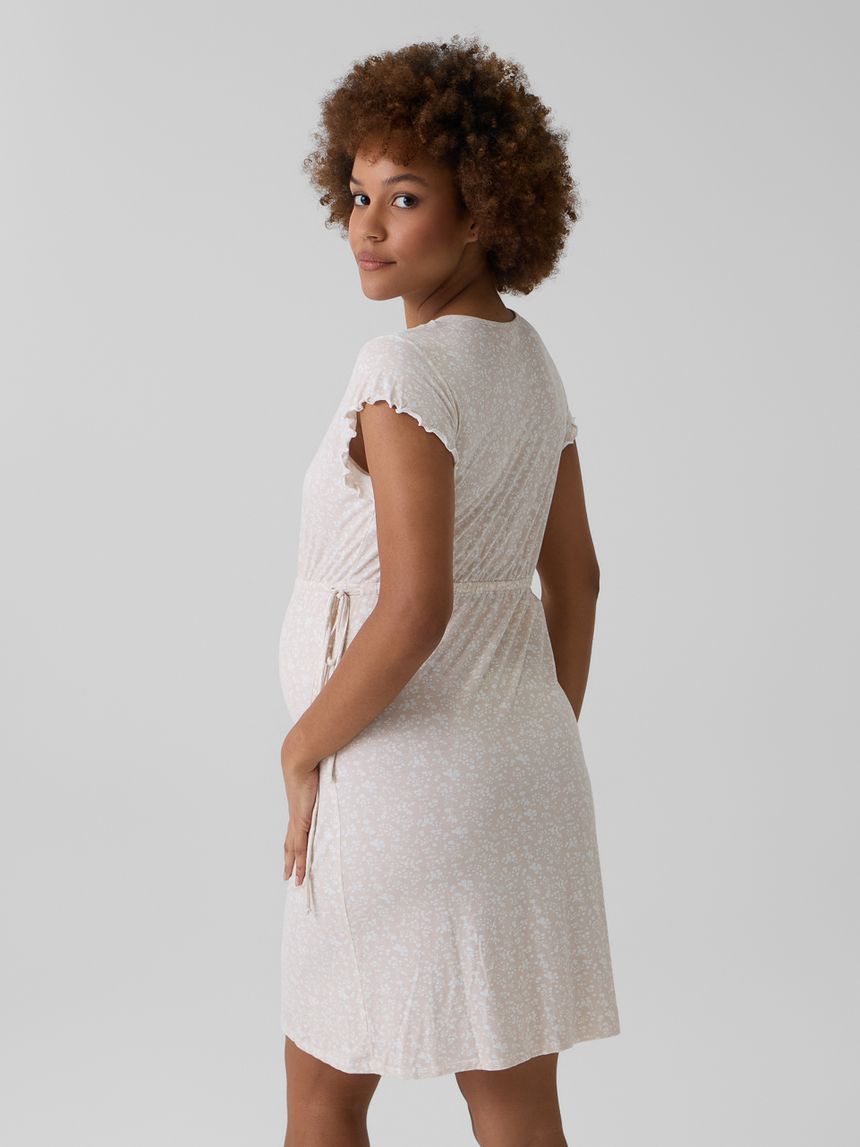 γυναικείο νυχτικό εγκυμοσύνης/θηλασμού μπεζ φλοράλ - Prénatal