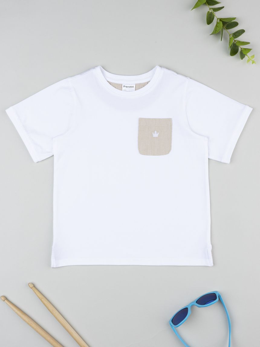 παιδικό t-shirt λευκό elegant για αγόρι - Prénatal
