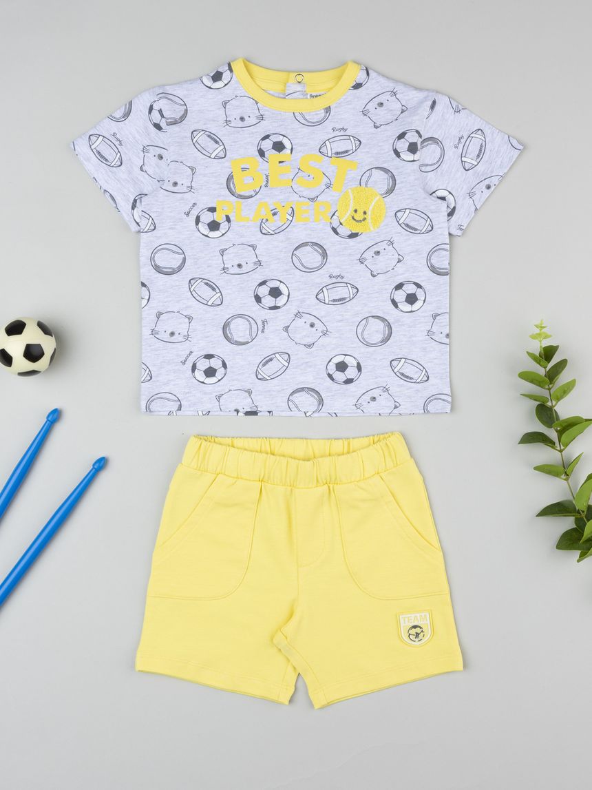 βρεφικό σετ t-shirt και σορτσάκι best player για αγόρι - Prénatal