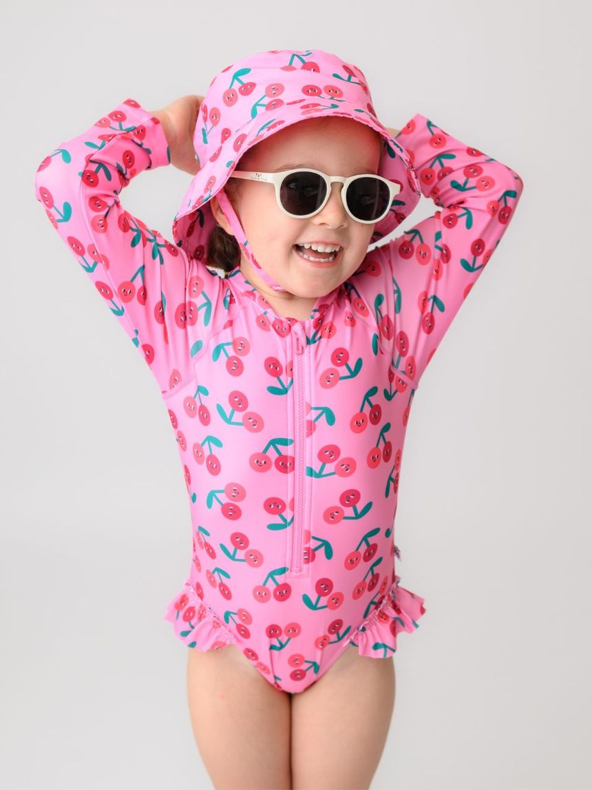 Zoocchini ολόσωμο μαγιώ με μανίκια uv cherry zoo12605 - Zoocchini