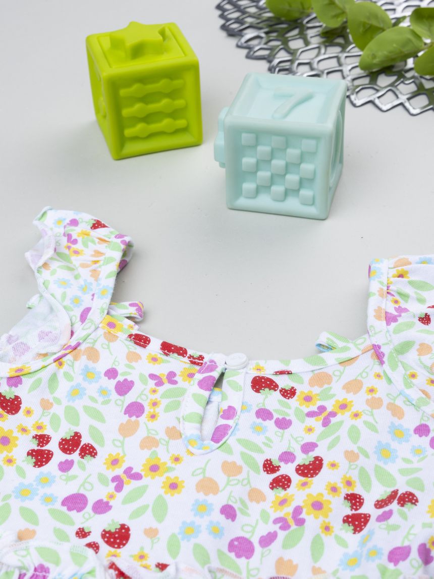 βρεφικό φόρεμα λευκό φλοράλ για κορίτσι - Prénatal