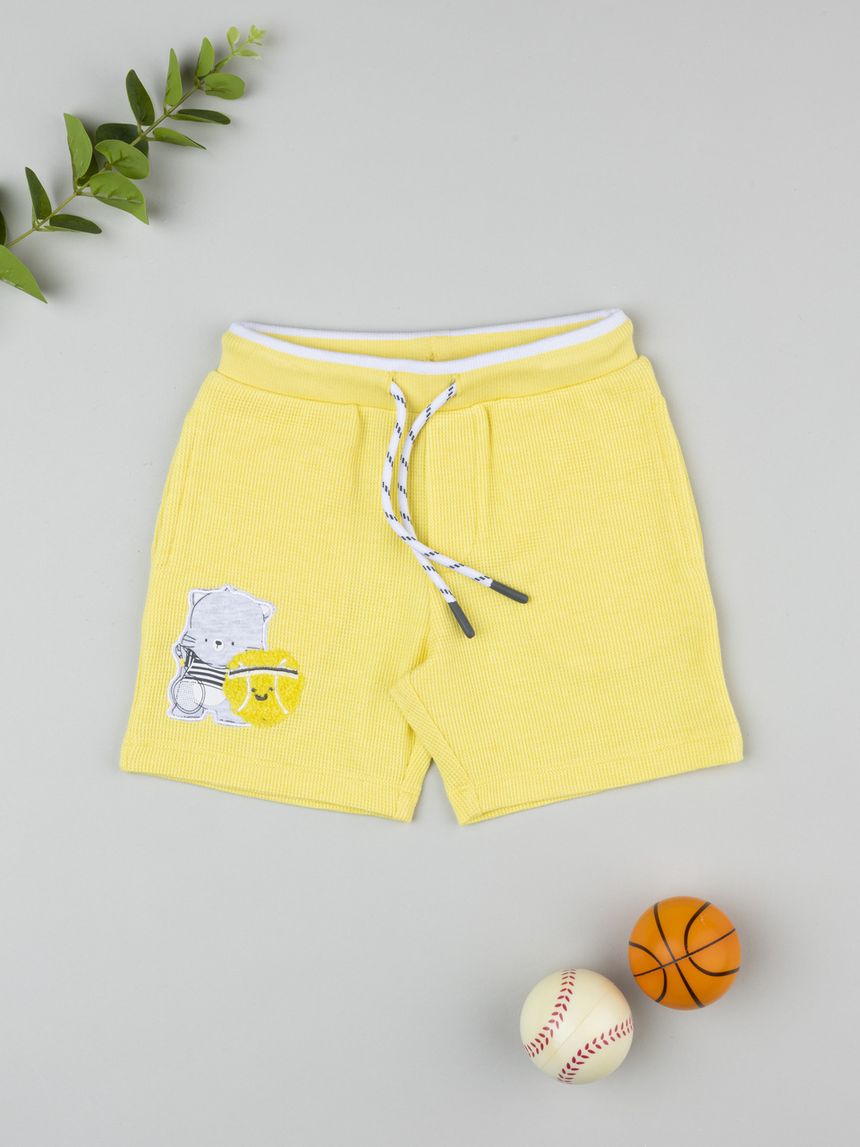 βρεφικό σορτσάκι κίτρινο player για αγόρι - Prénatal