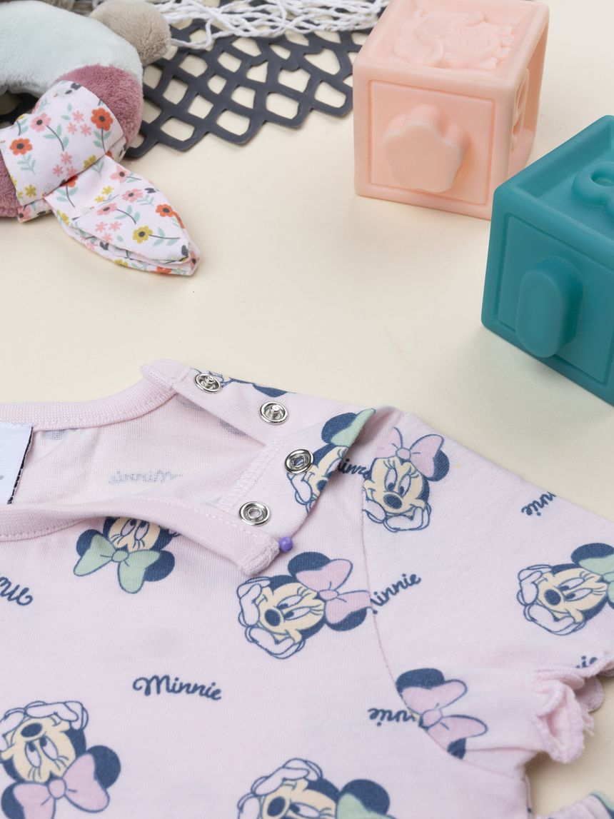 βρεφική πιτζάμα ροζ minnie για κορίτσι - Prénatal