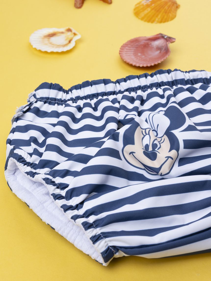 βρεφικό μαγιό πάνα ριγέ μπλε/λευκό minnie για κορίτσι - Prénatal