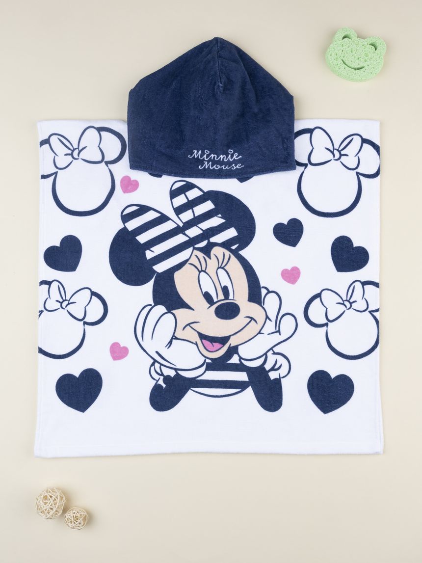 βρεφικό πόντσο θαλάσσης λευκό minnie για κορίτσι - Prénatal