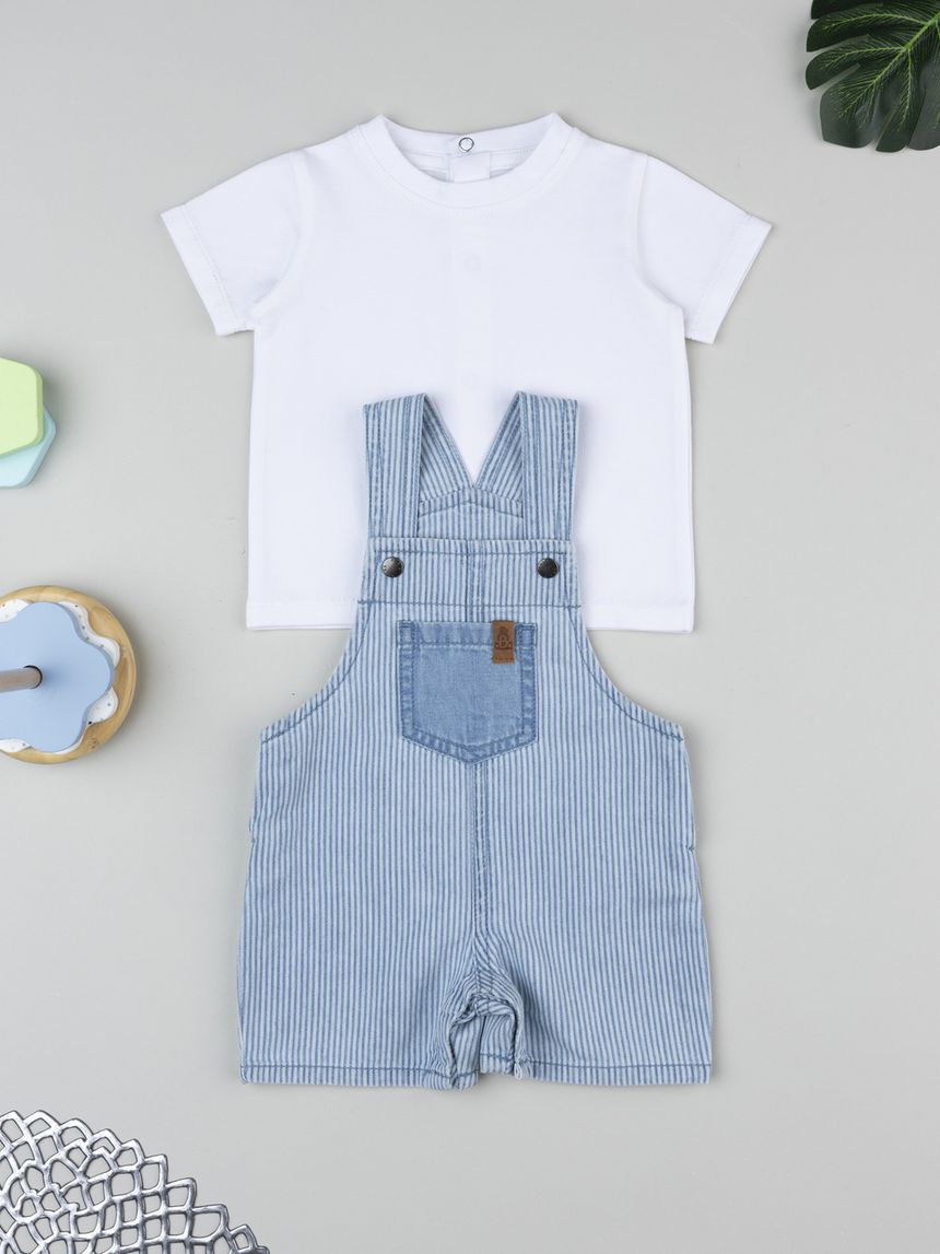 βρεφικό σετ t-shirt και τζιν σαλοπέτα για αγόρι - Prénatal