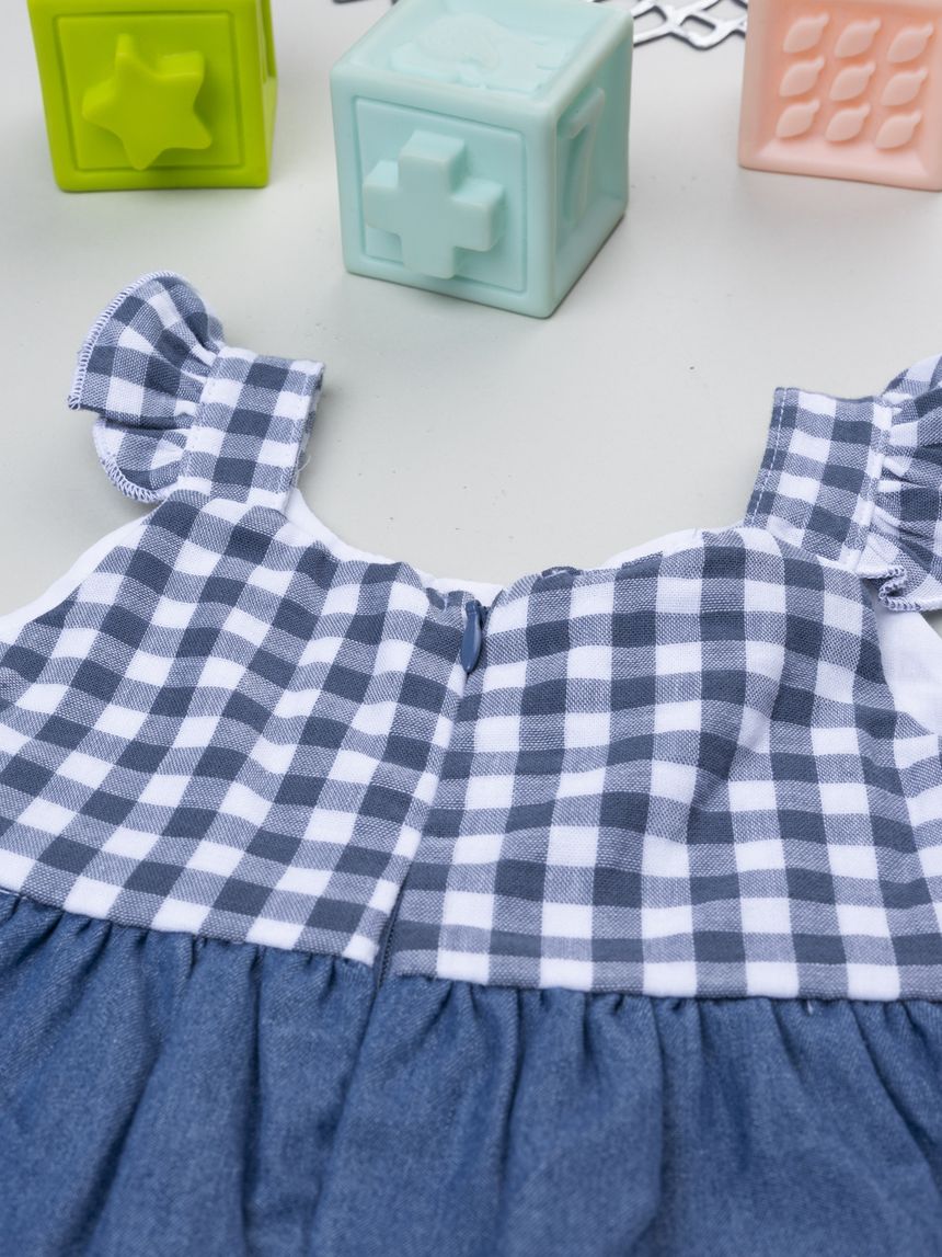 βρεφικό φόρεμα καρό vichy/denim για κορίτσι - Prénatal