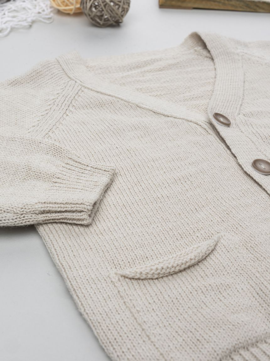 βρεφική ζακέτα πλεκτή μπεζ για αγόρι - Prénatal