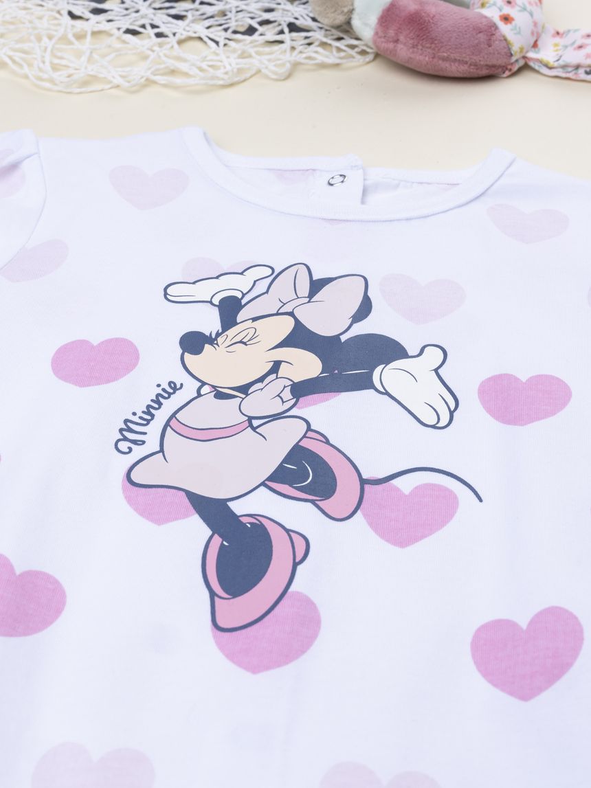 βρεφική ολόσωμη πιτζάμα λευκή minnie για κορίτσι - Prénatal