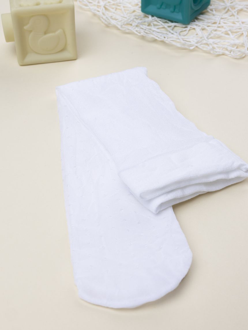 βρεφικό καλσόν λευκό πουά για κορίτσι - Prénatal