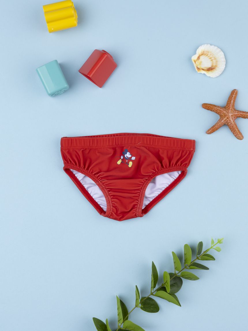 βρεφικό μαγιό σλιπ κόκκινο mickey για αγόρι - Prénatal